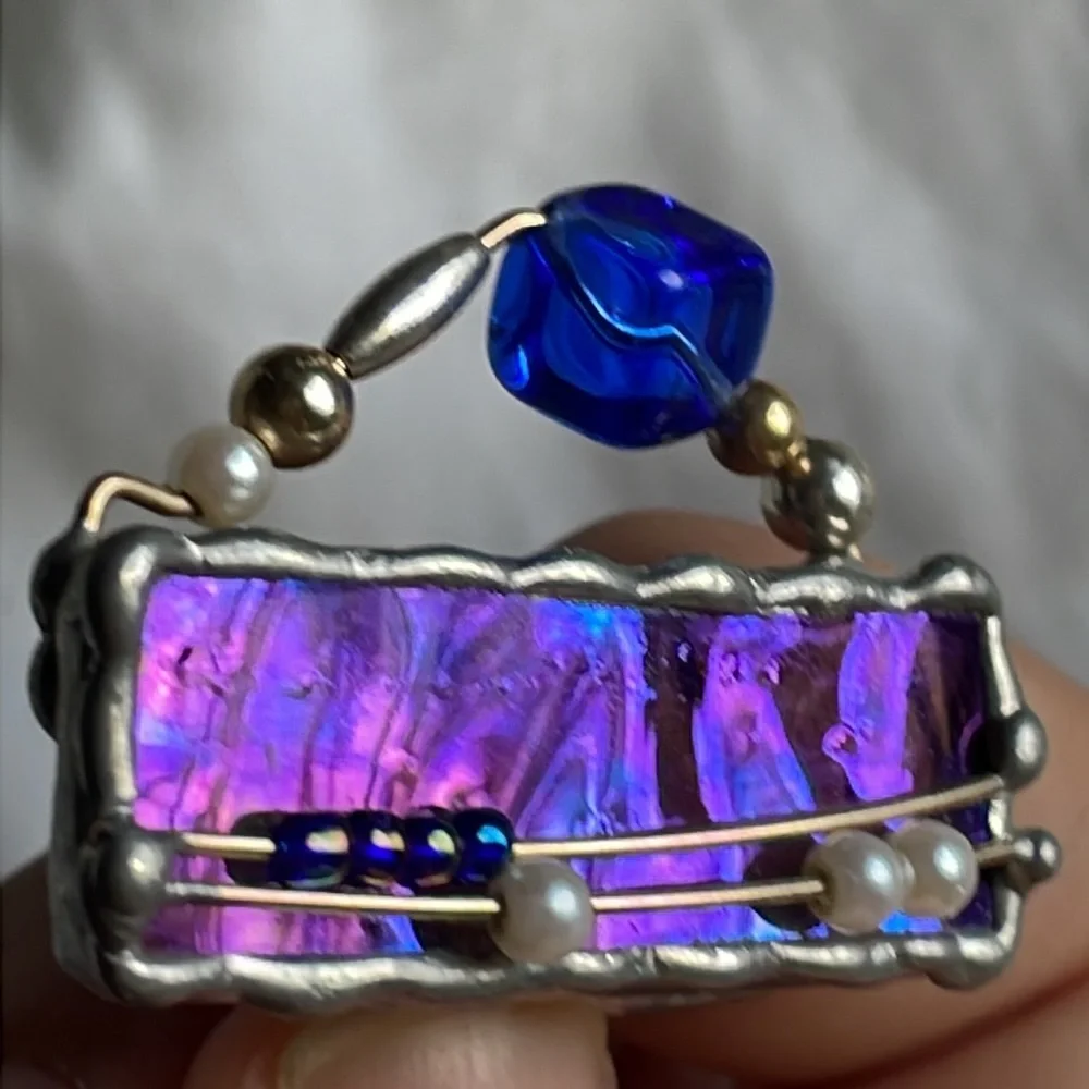 Beaded‎ Purse Brooch
